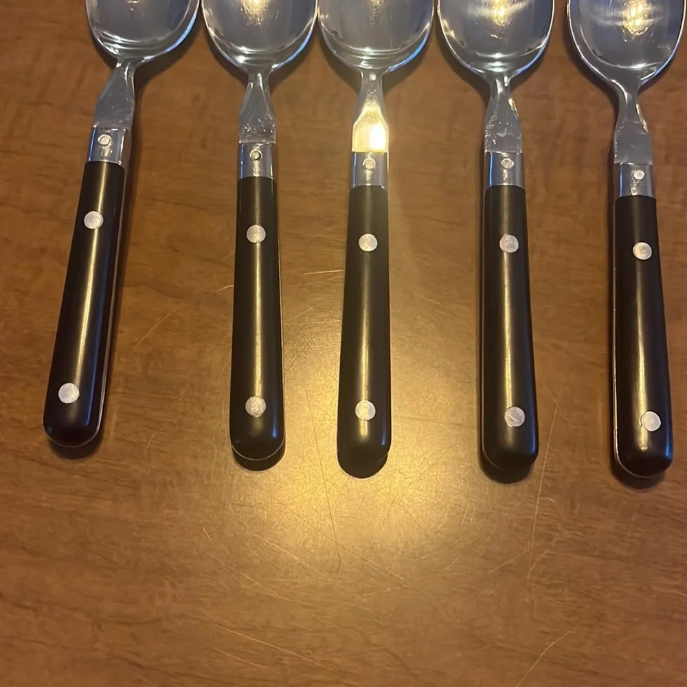 Washington Forge Mardi Gras Black Stainless Soup‎ Spoon 5 Silverware flatware